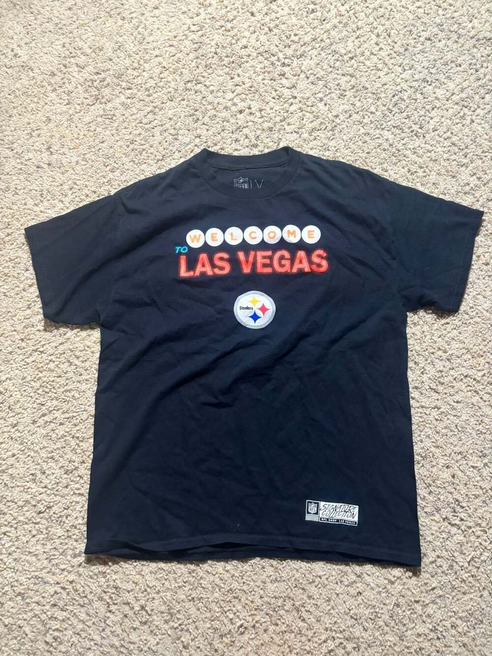 NFL Pittsburgh Steelers Welcome to Las Vegas T-Shirt Size L Black